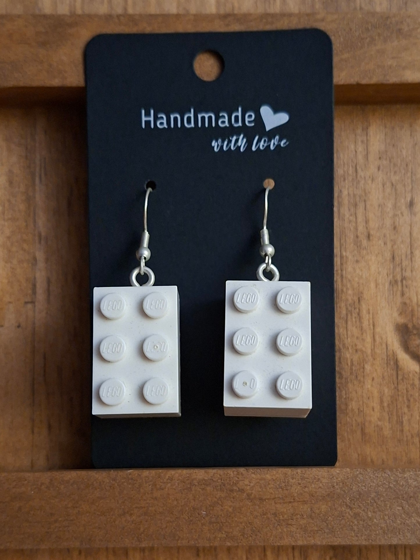 Upcycled lego block earrings
