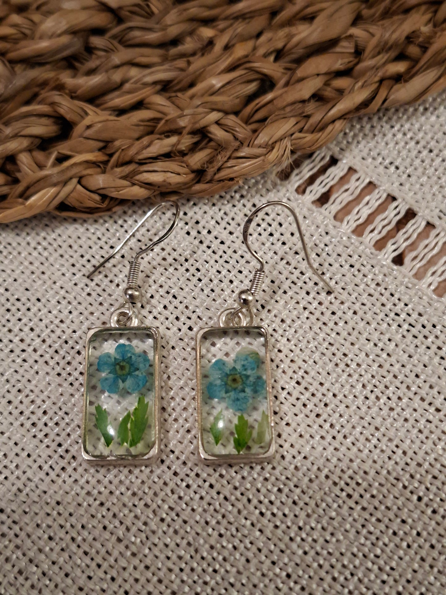 Real flower earrings