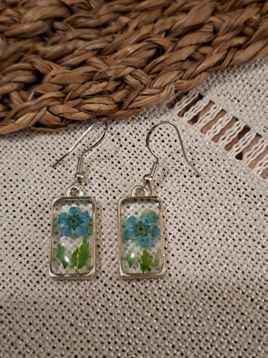 Real flower earrings