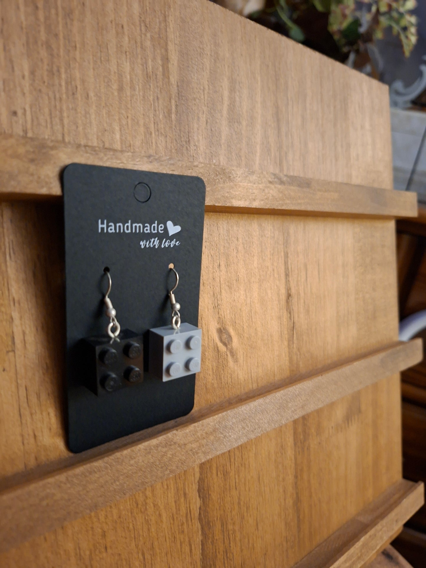 Upcycled lego block earrings