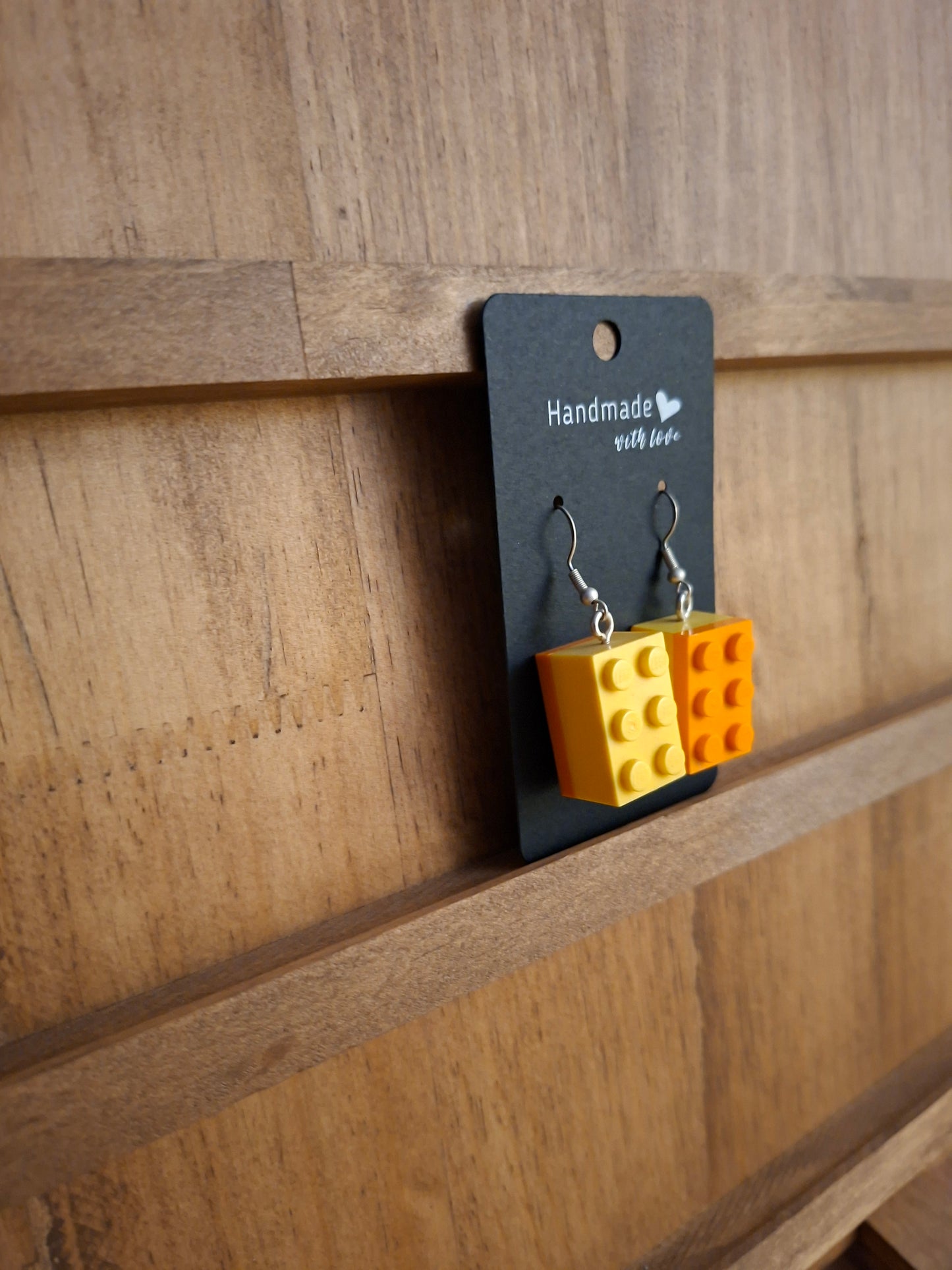 Upcycled lego block earrings