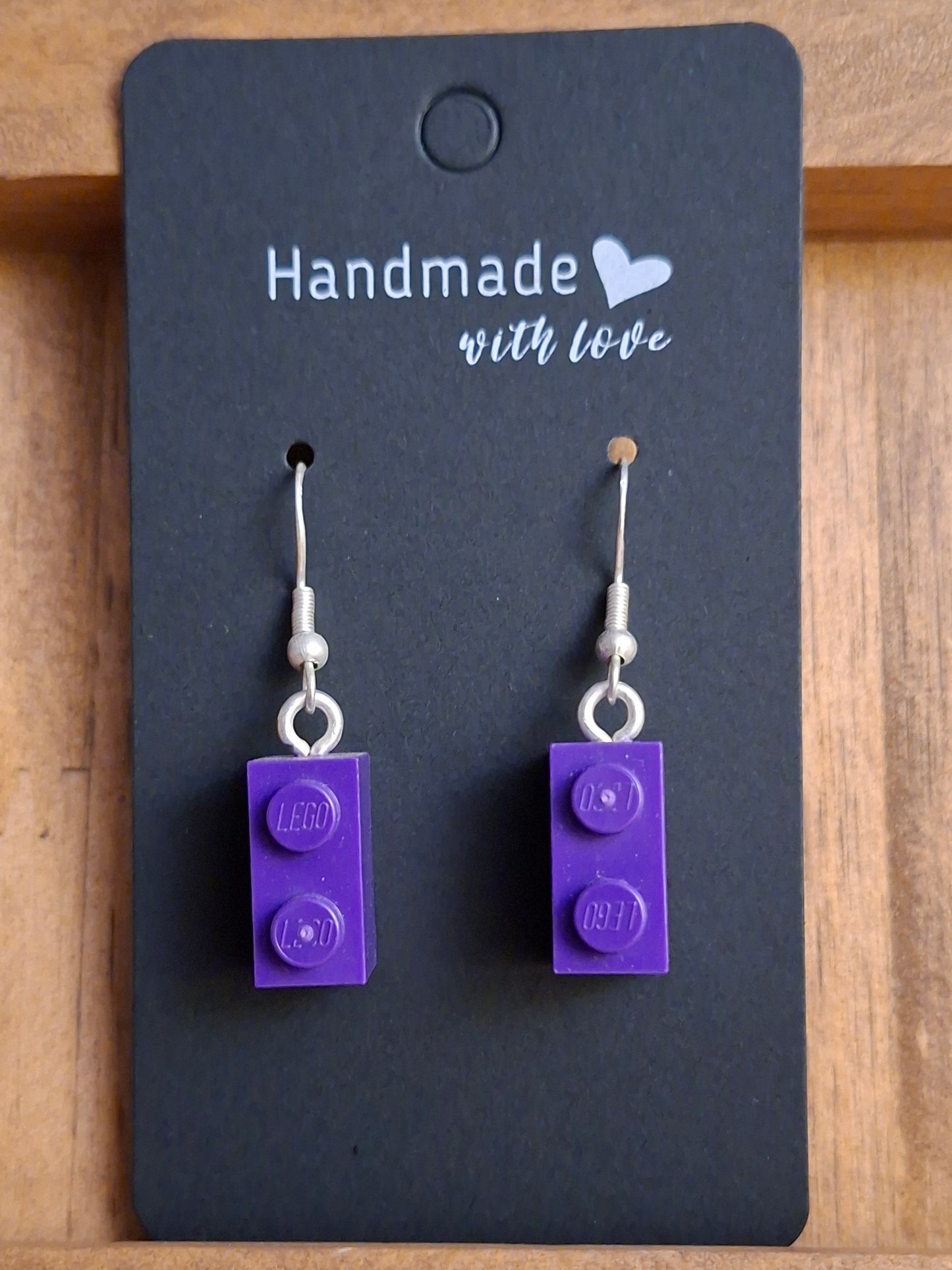 Upcycled lego block earrings