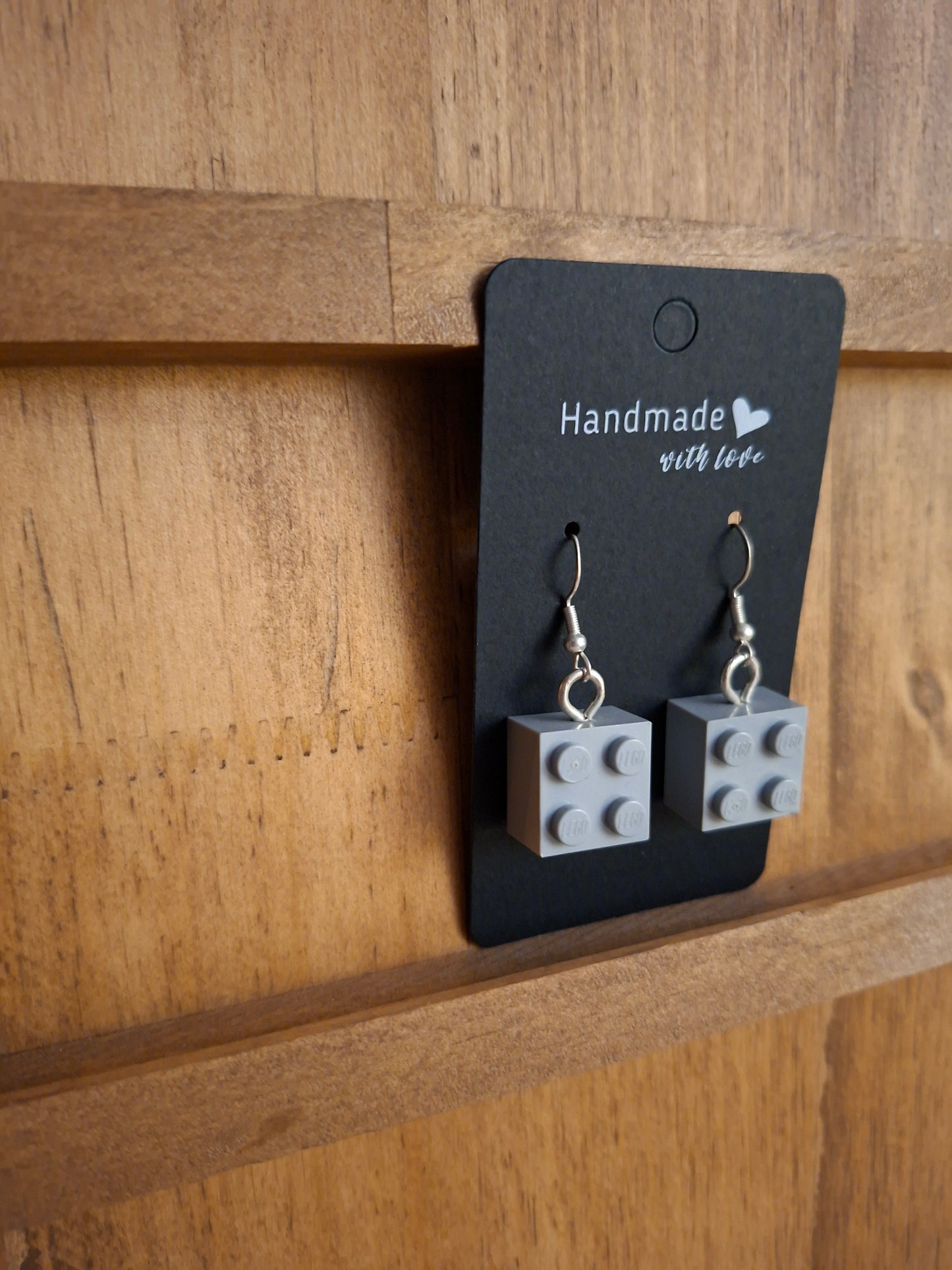 Upcycled lego block earrings