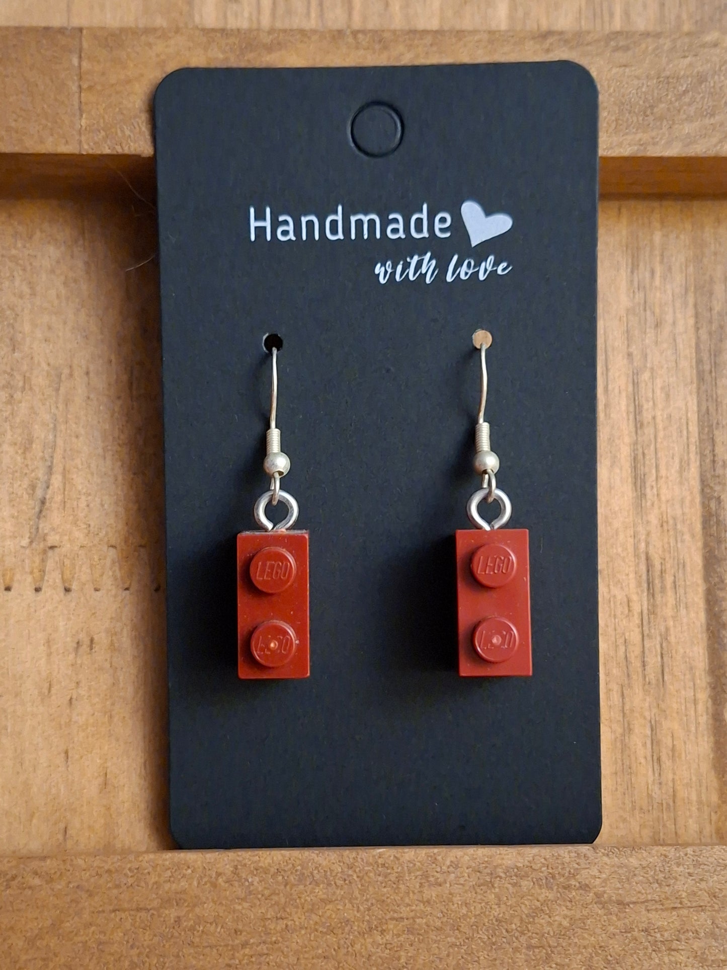 Upcycled lego block earrings
