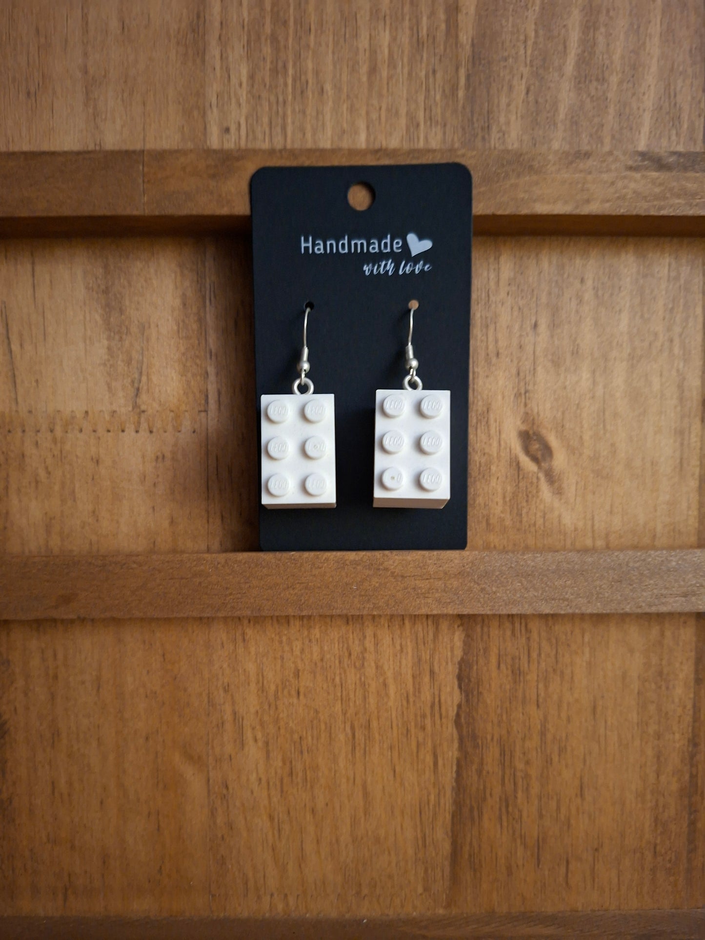 Upcycled lego block earrings