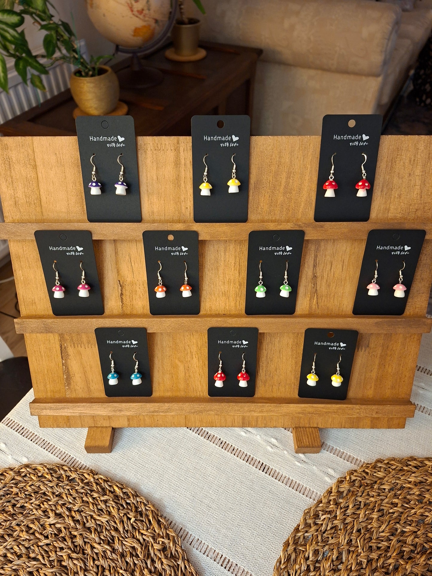 Large mushroom earrings