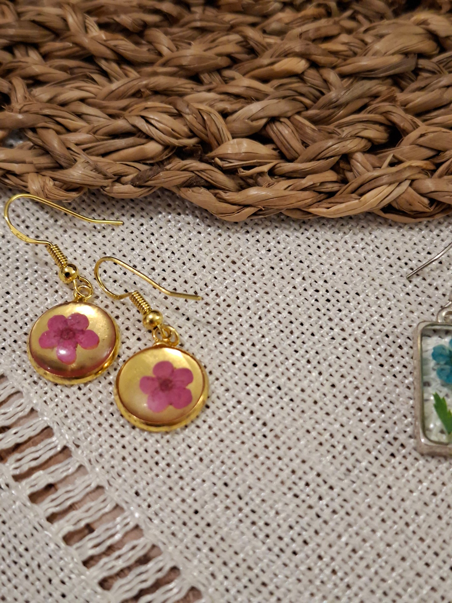 Little pink flower earrings