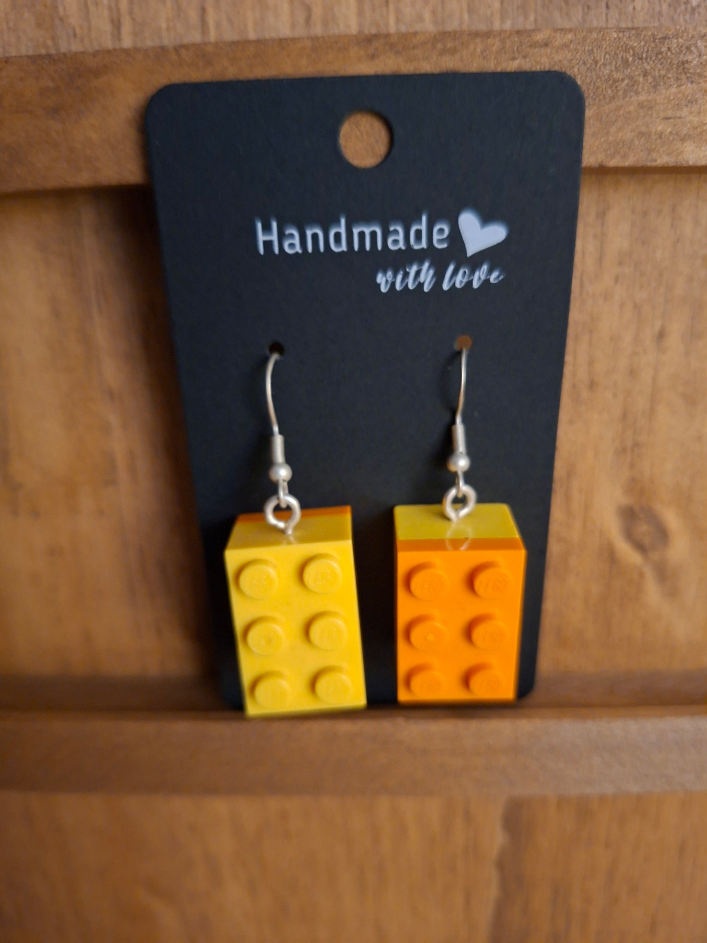 Upcycled lego block earrings