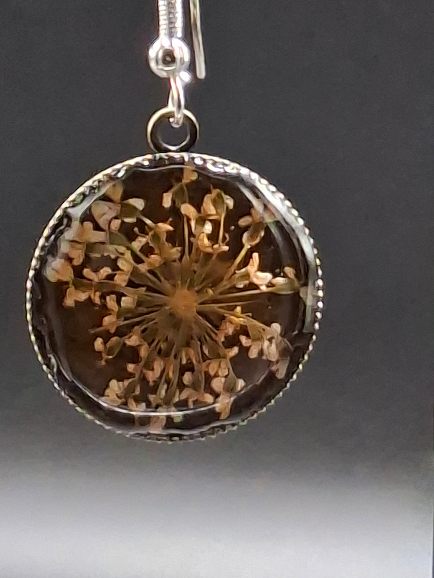 Real flower earrings