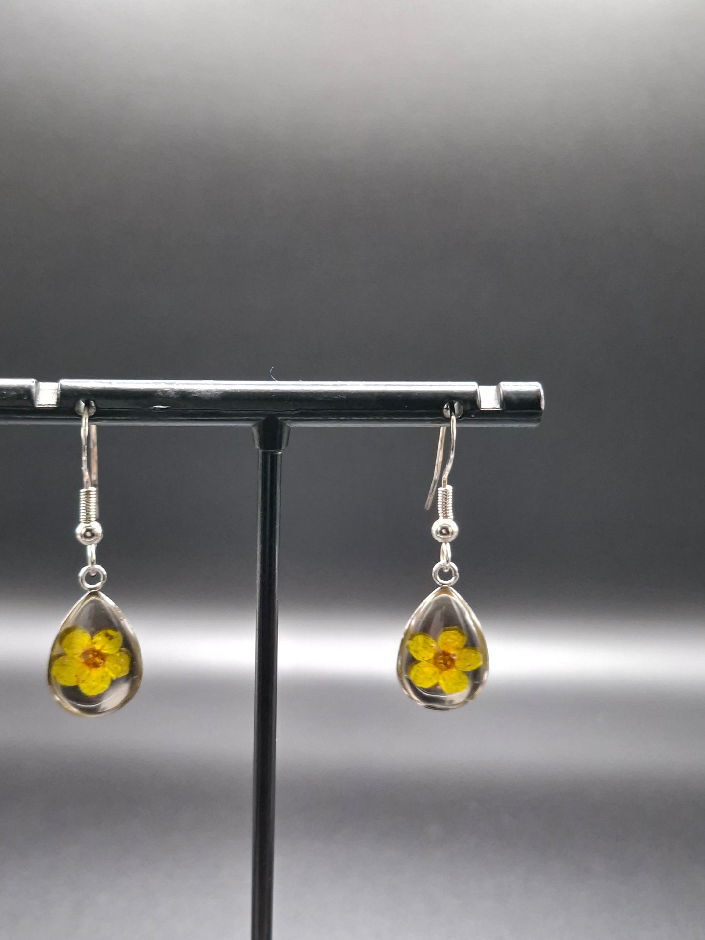 Yellow small flower earrings