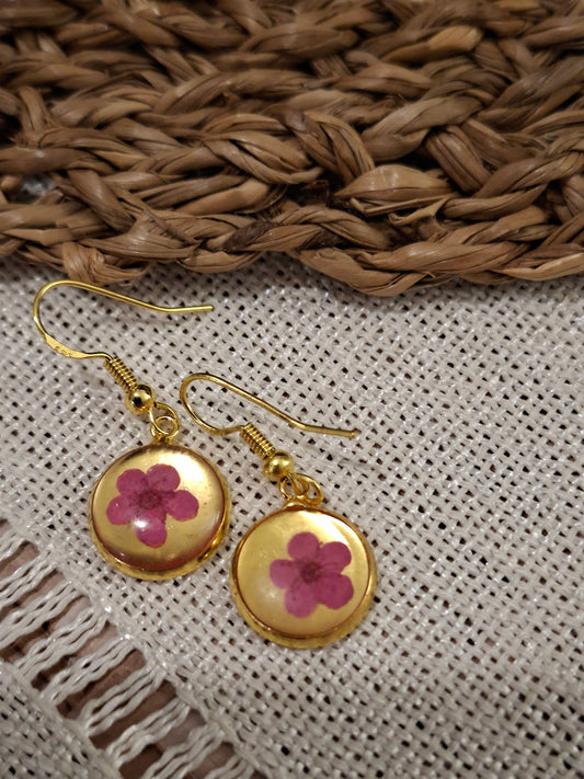 Little pink flower earrings
