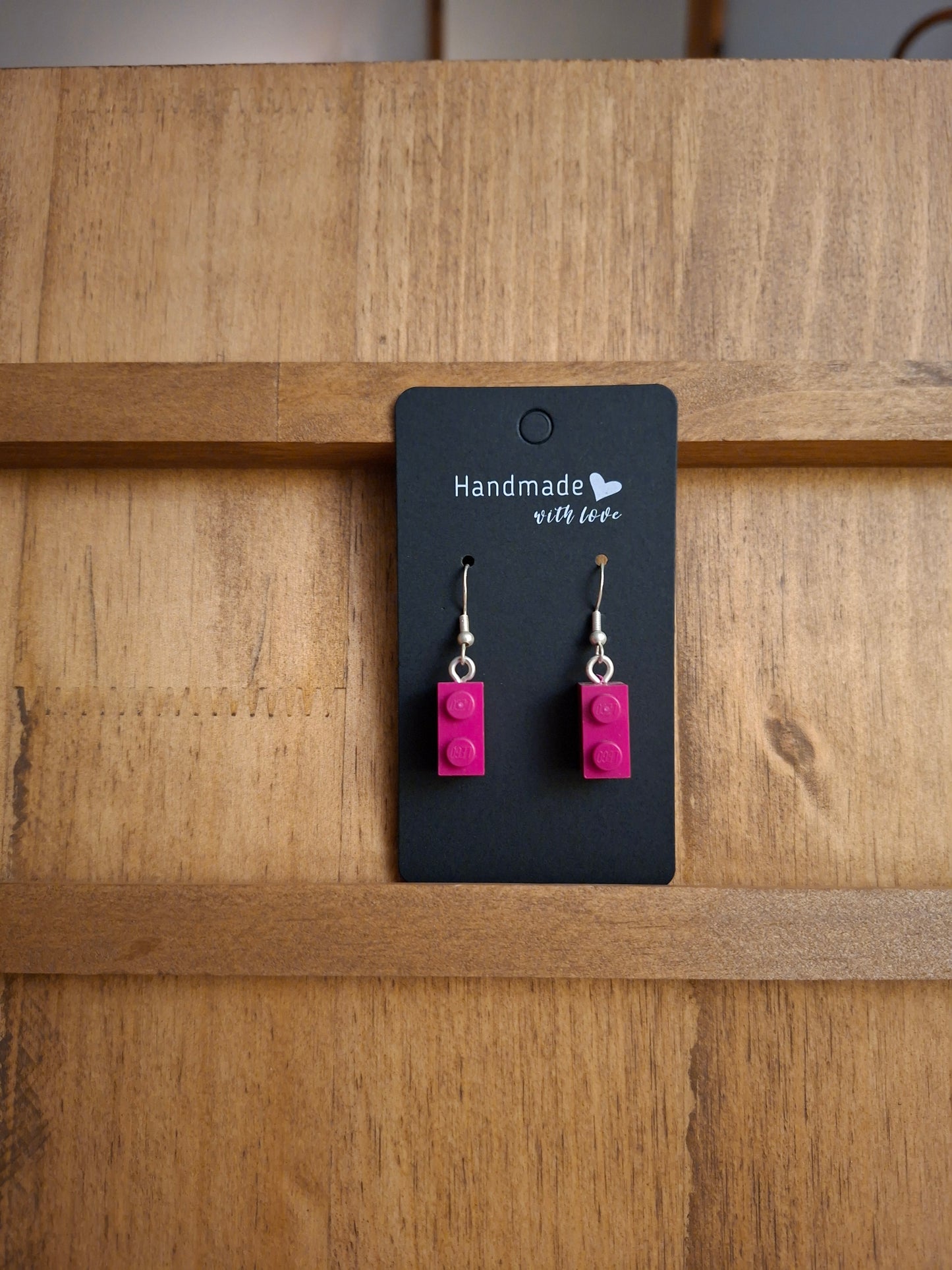 Upcycled lego block earrings