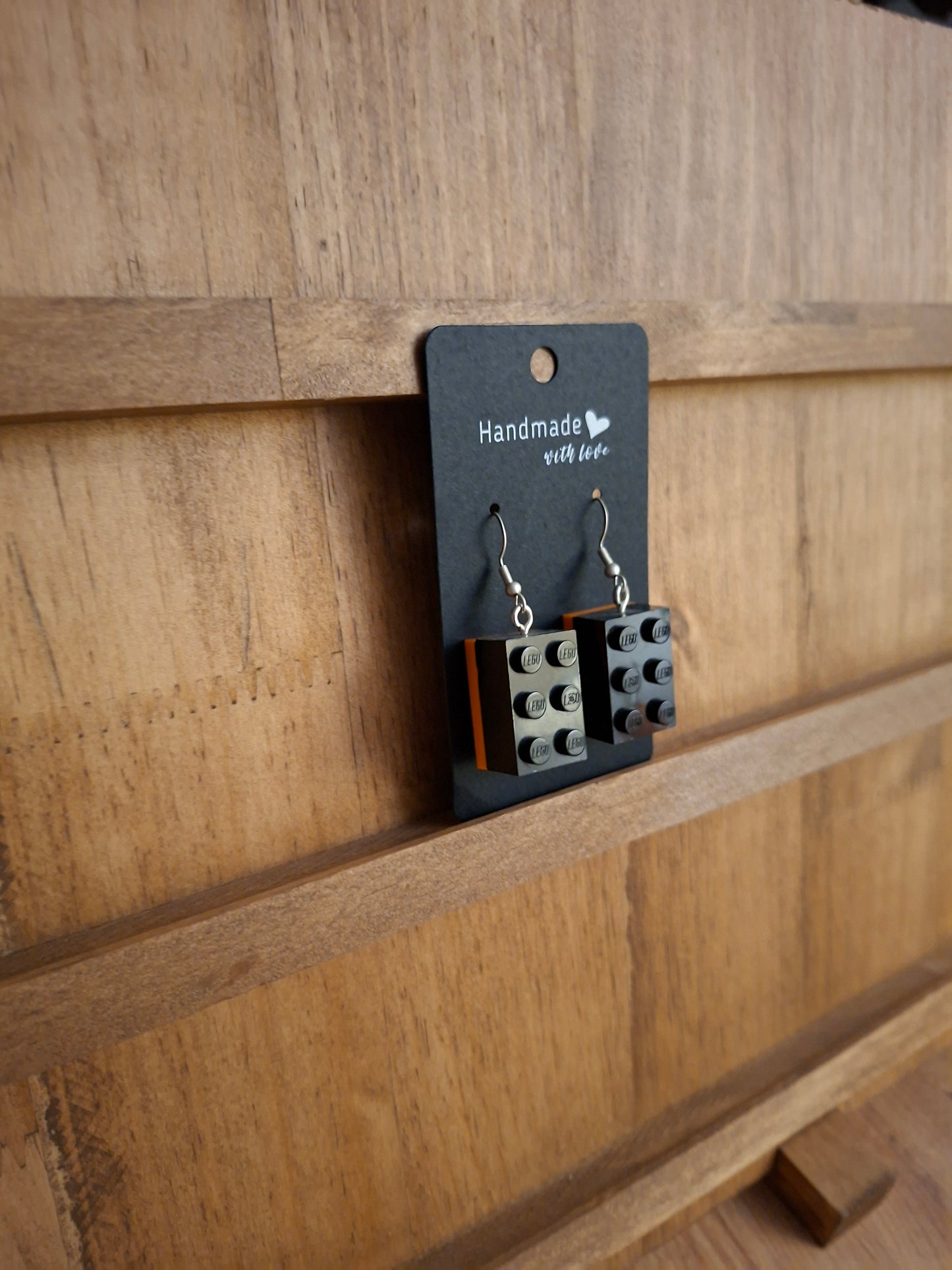 Upcycled lego block earrings