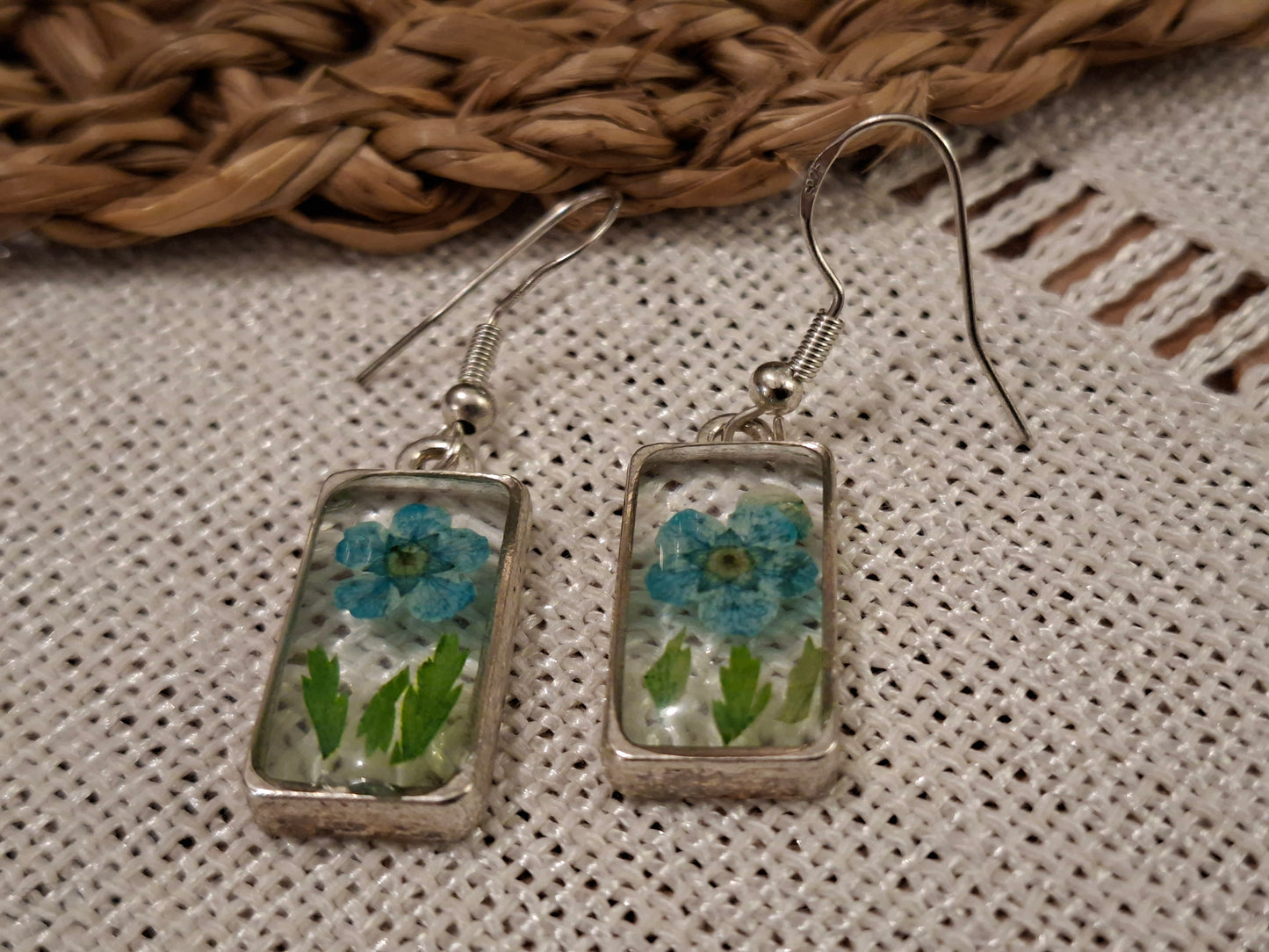 Real flower earrings