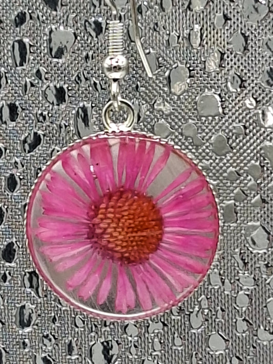 Pink Flower Earrings