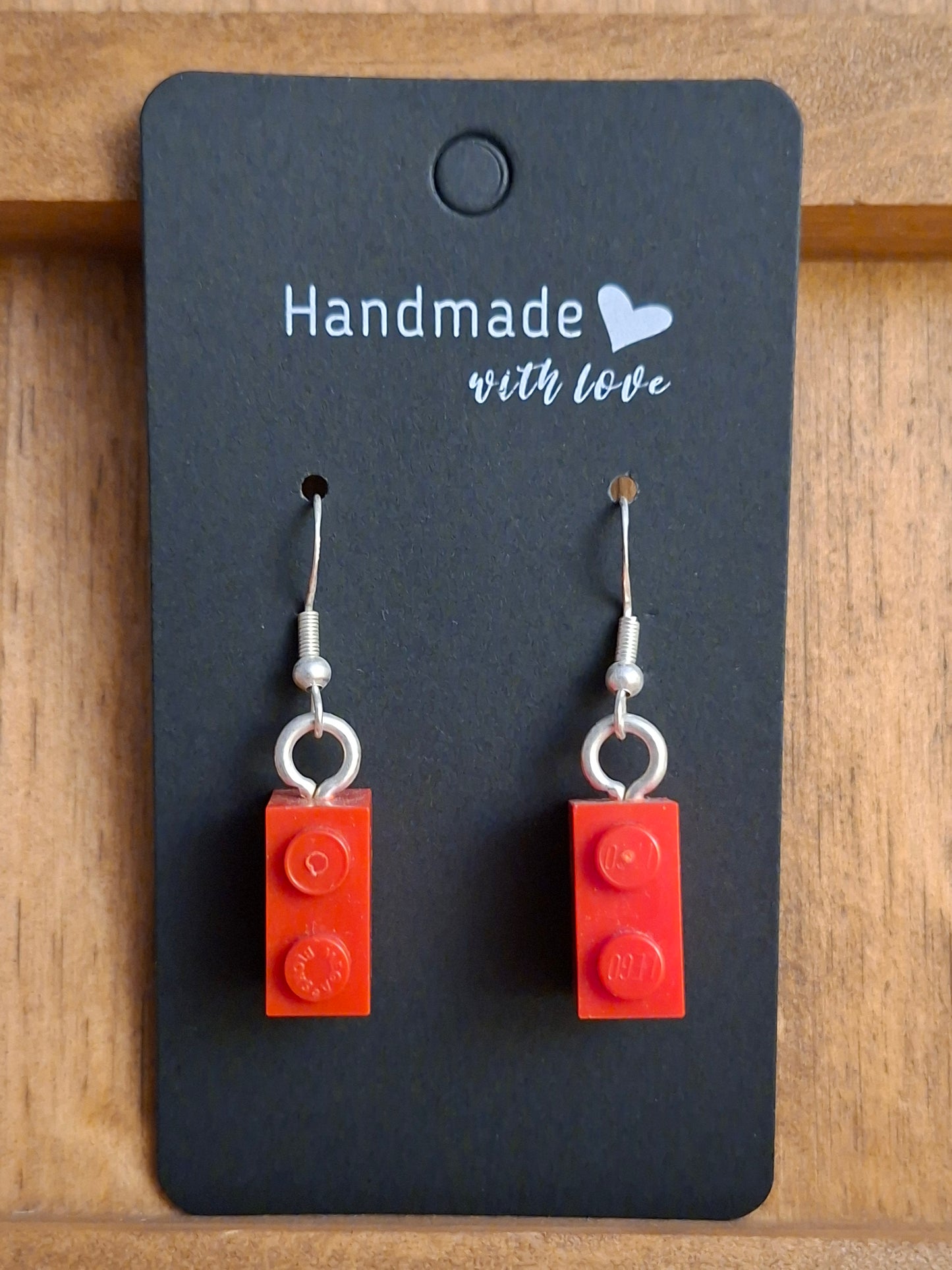 Upcycled lego block earrings