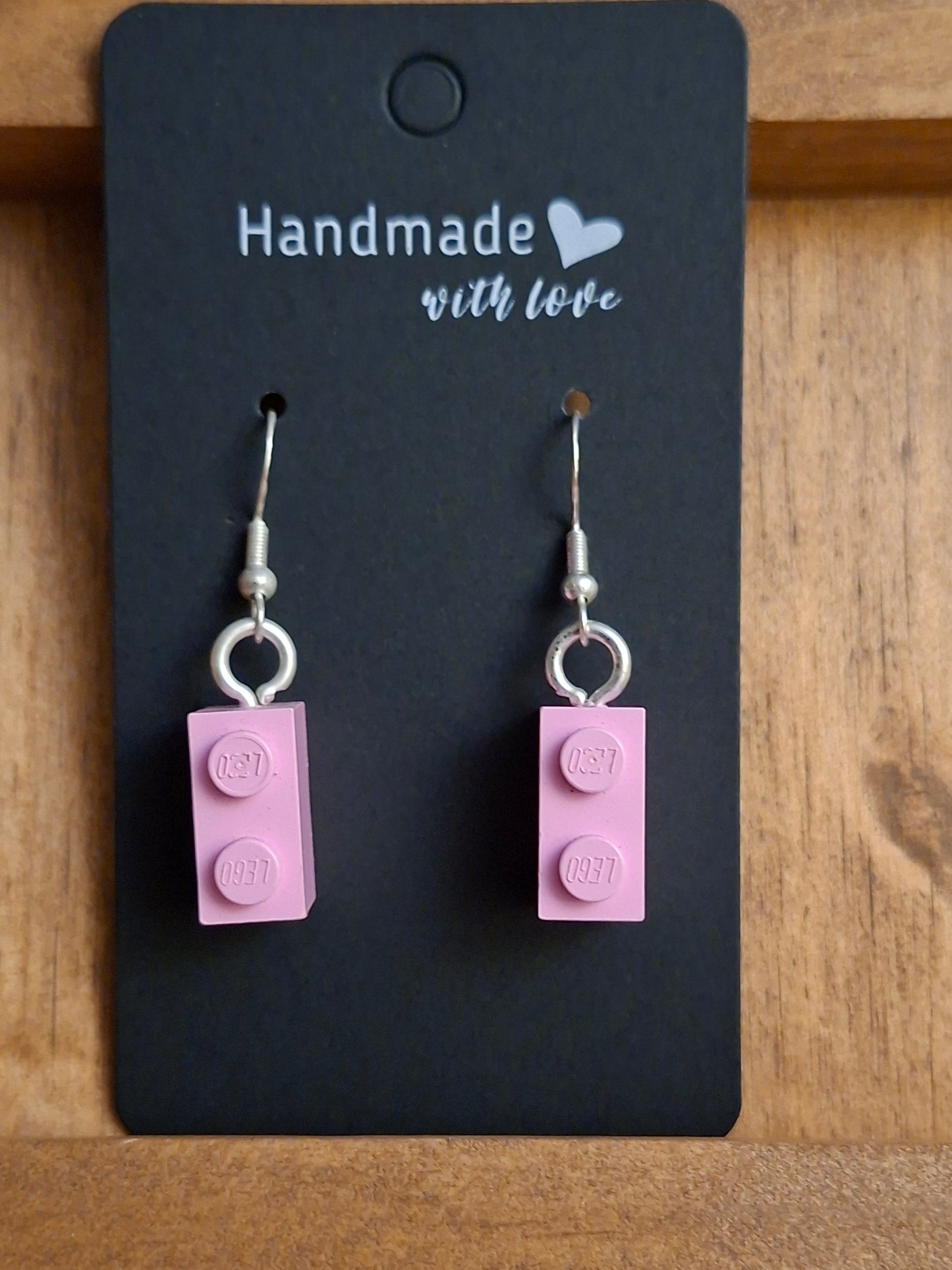 Upcycled lego block earrings