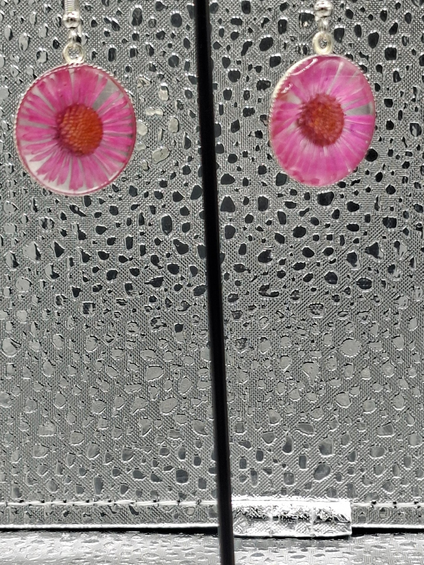 Pink Flower Earrings