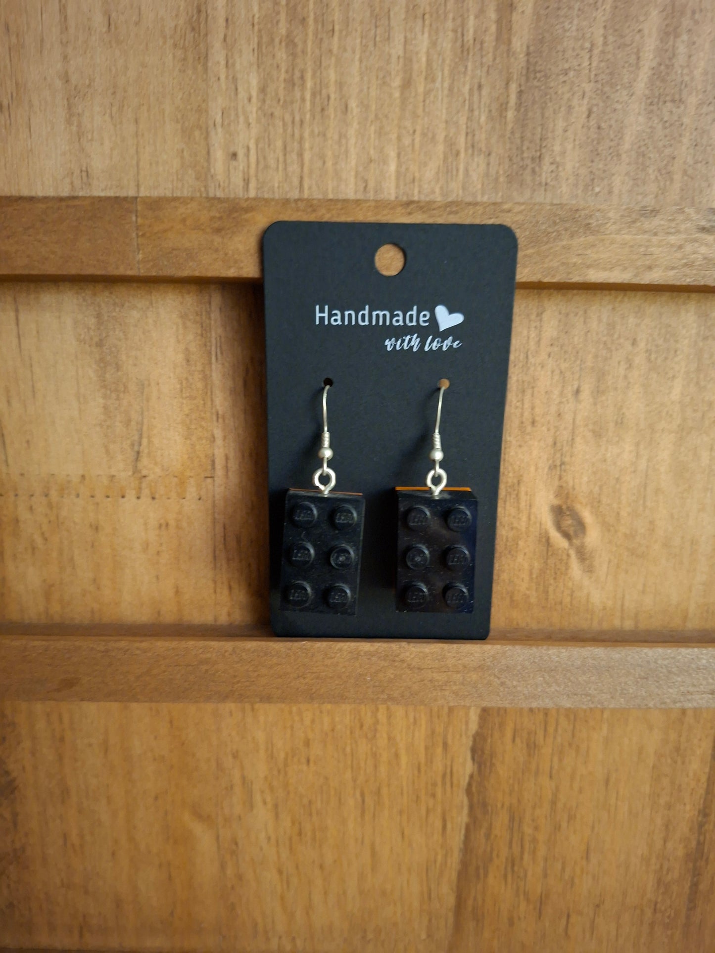 Upcycled lego block earrings