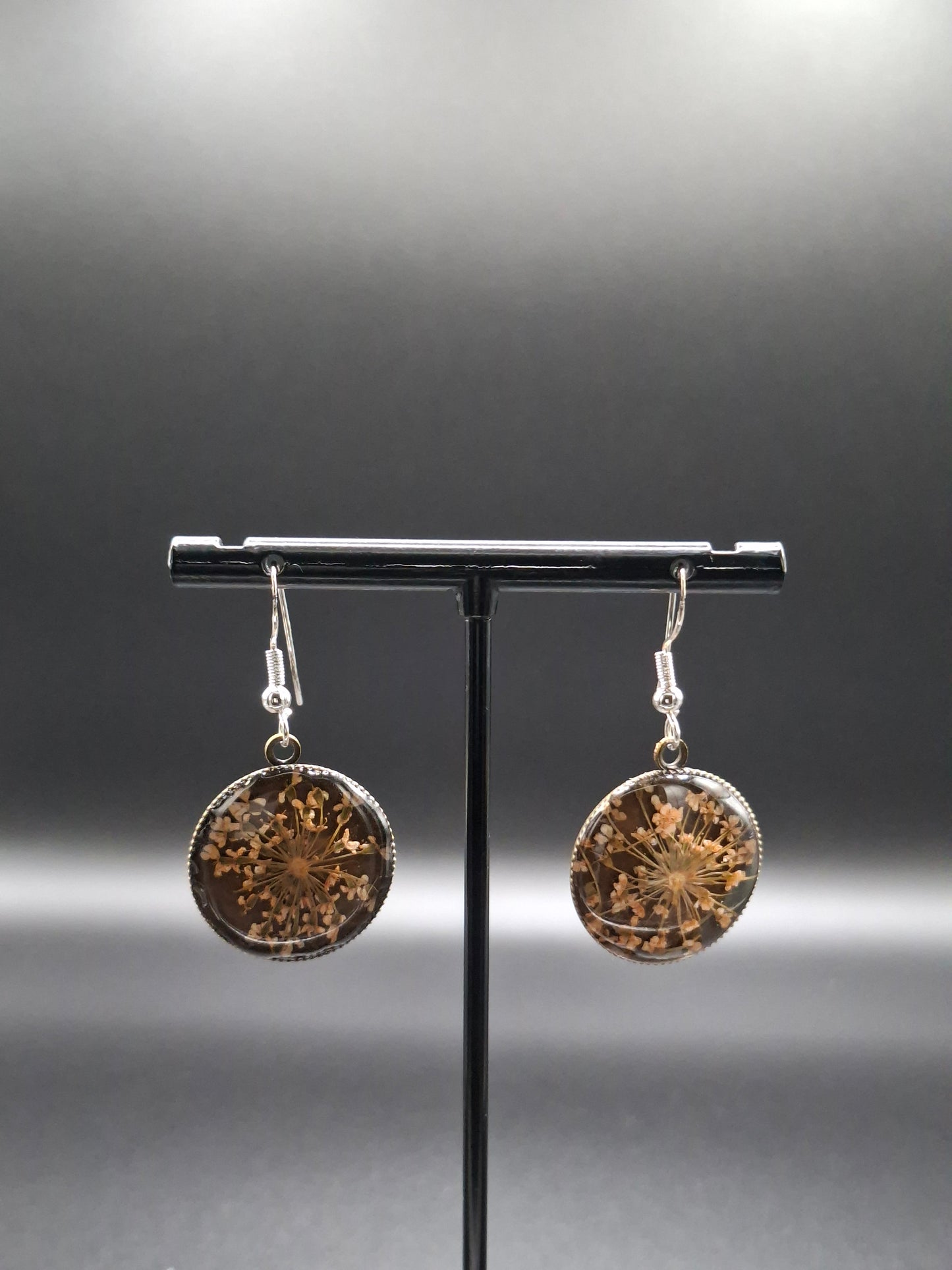 Real flower earrings