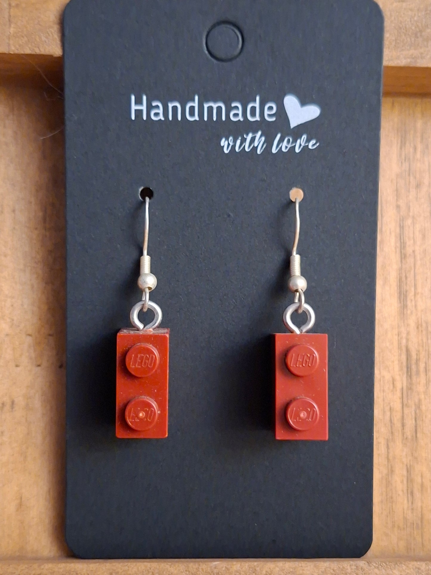 Upcycled lego block earrings