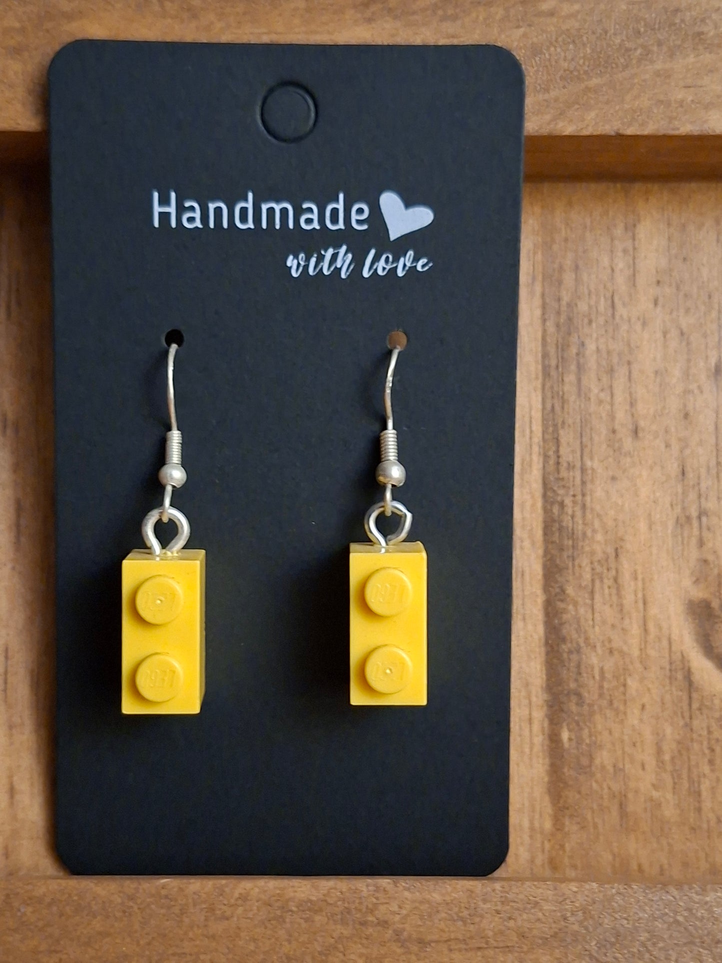Upcycled lego block earrings