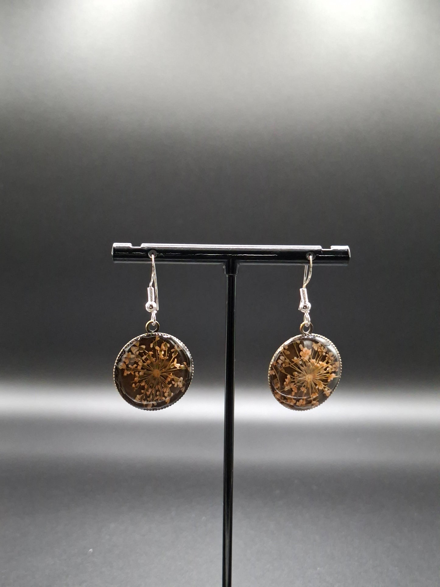Real flower earrings