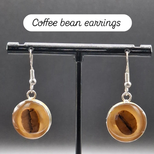 Real coffee bean earrings