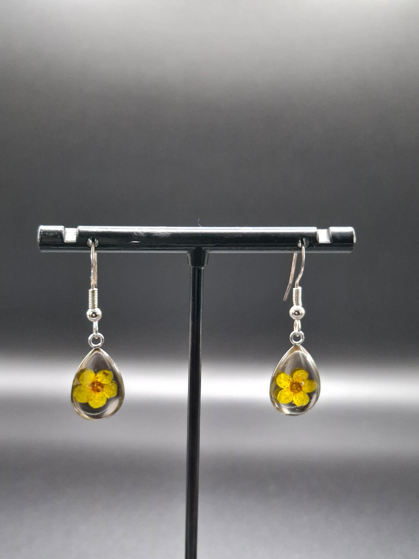 Yellow small flower earrings