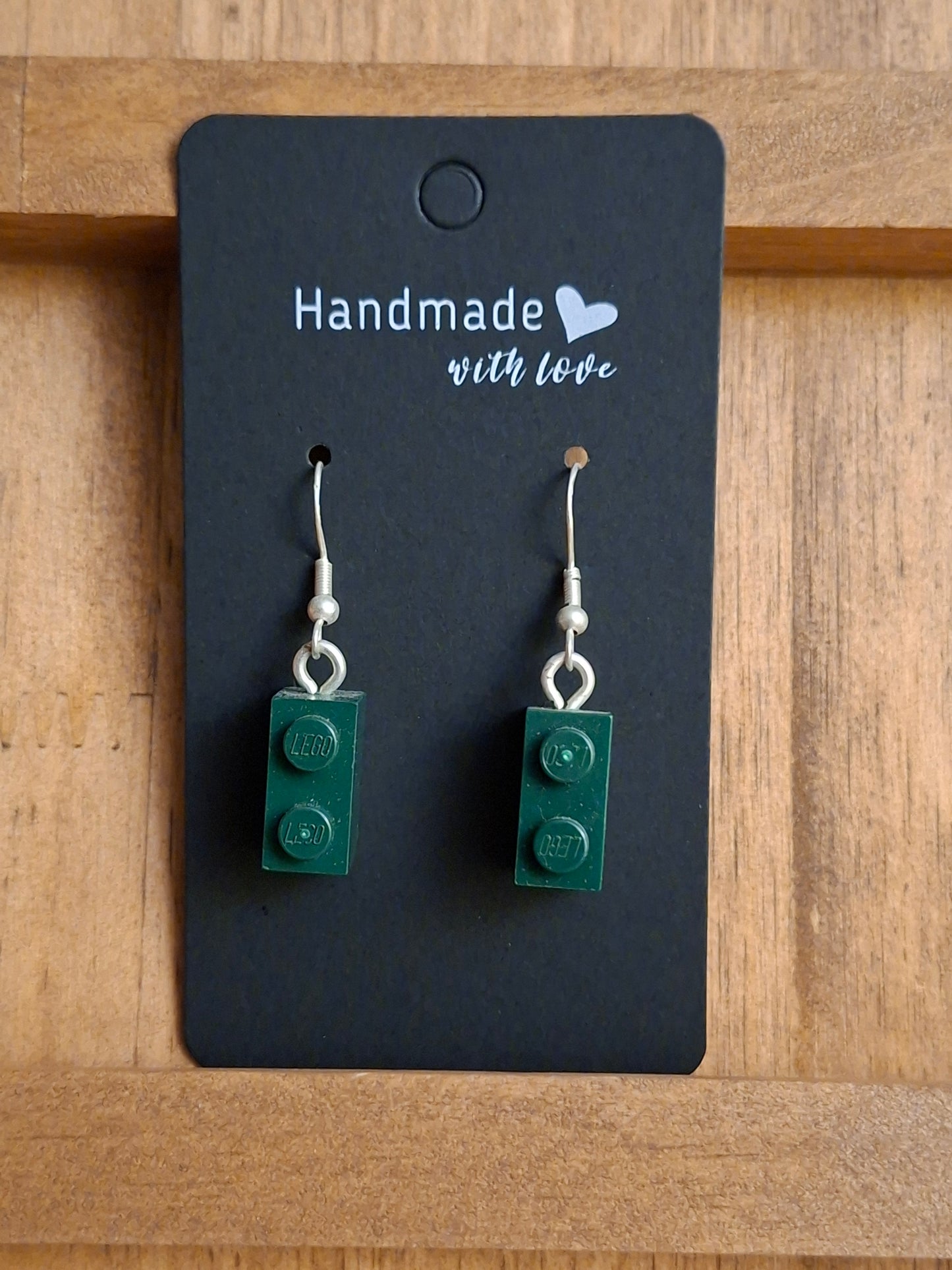 Upcycled lego block earrings