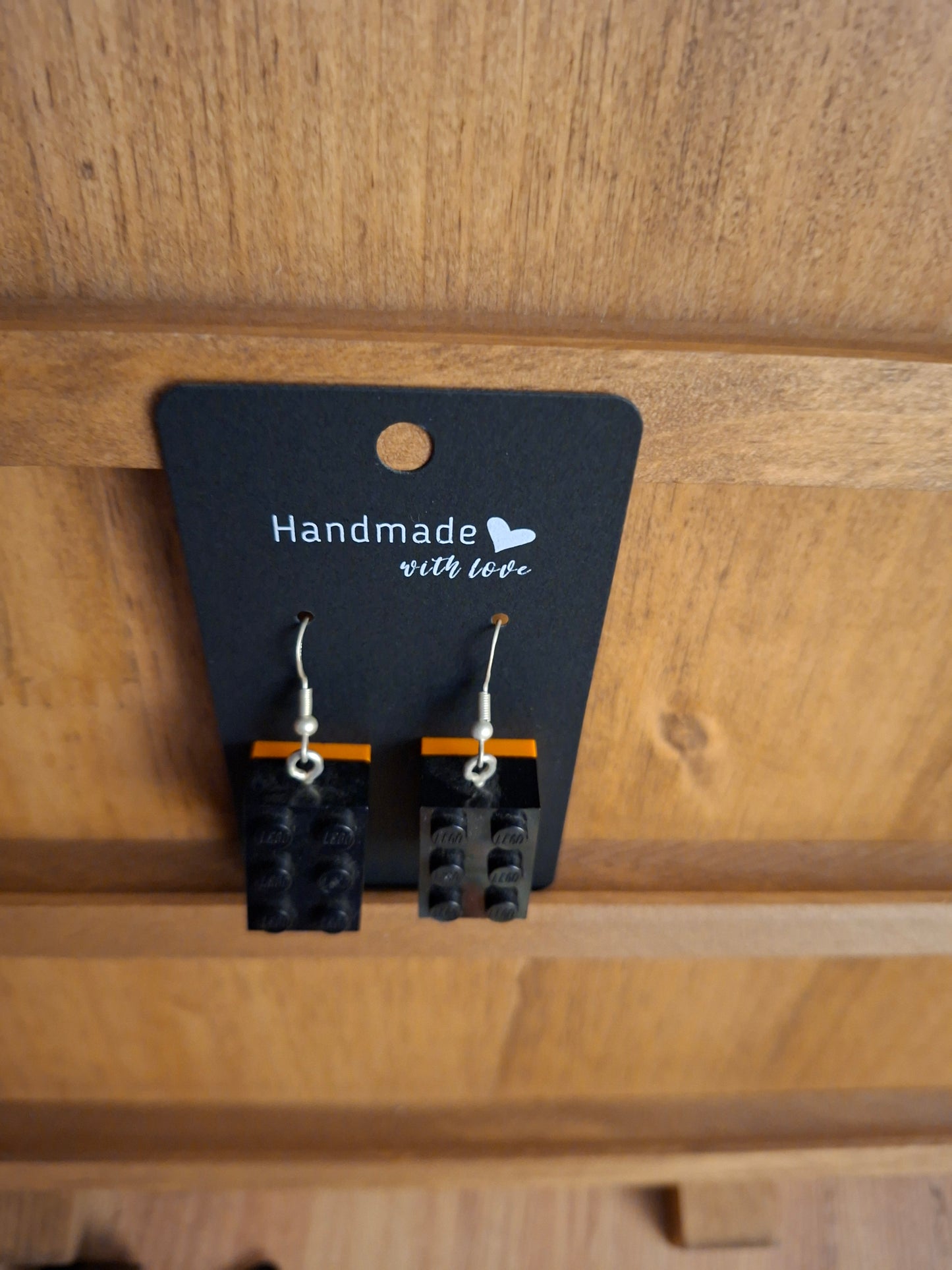 Upcycled lego block earrings