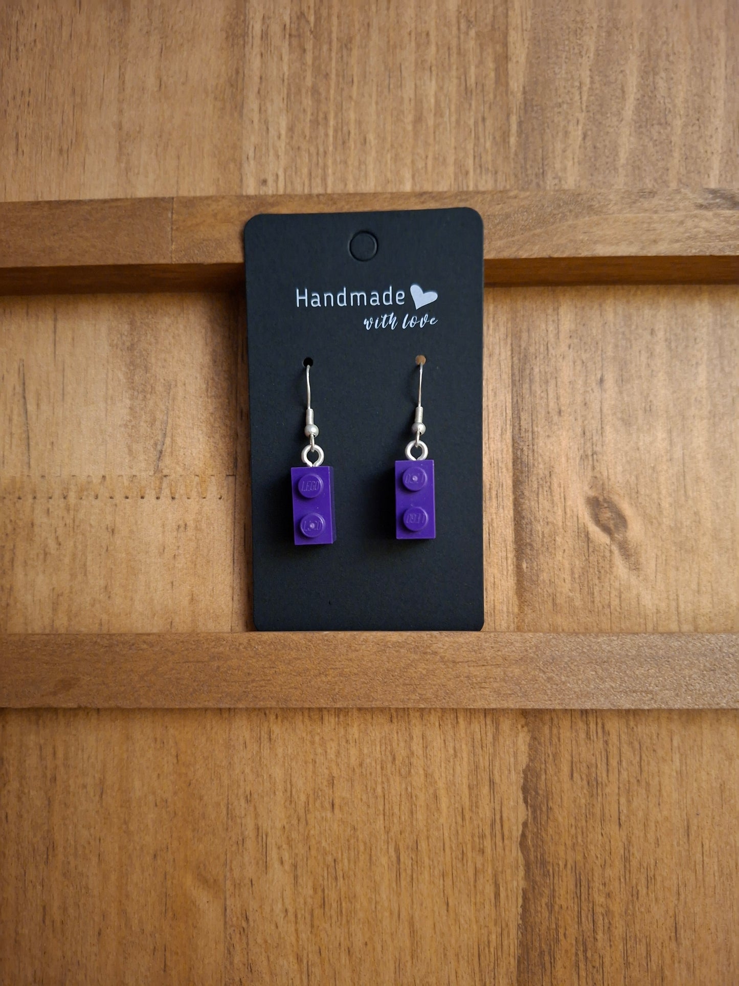 Upcycled lego block earrings
