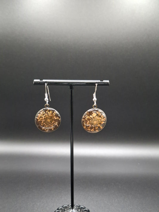 Real flower earrings