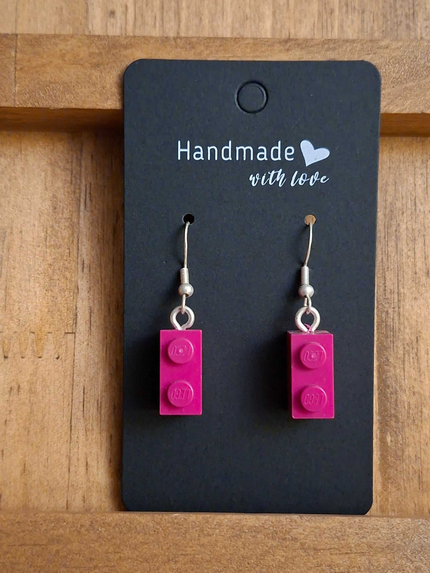 Upcycled lego block earrings