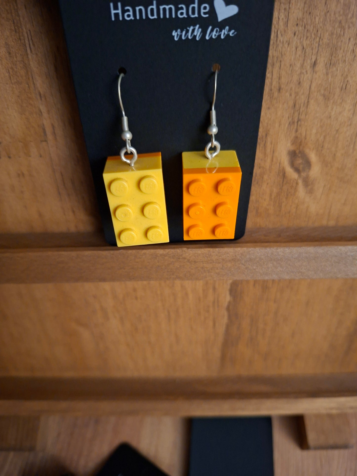 Upcycled lego block earrings