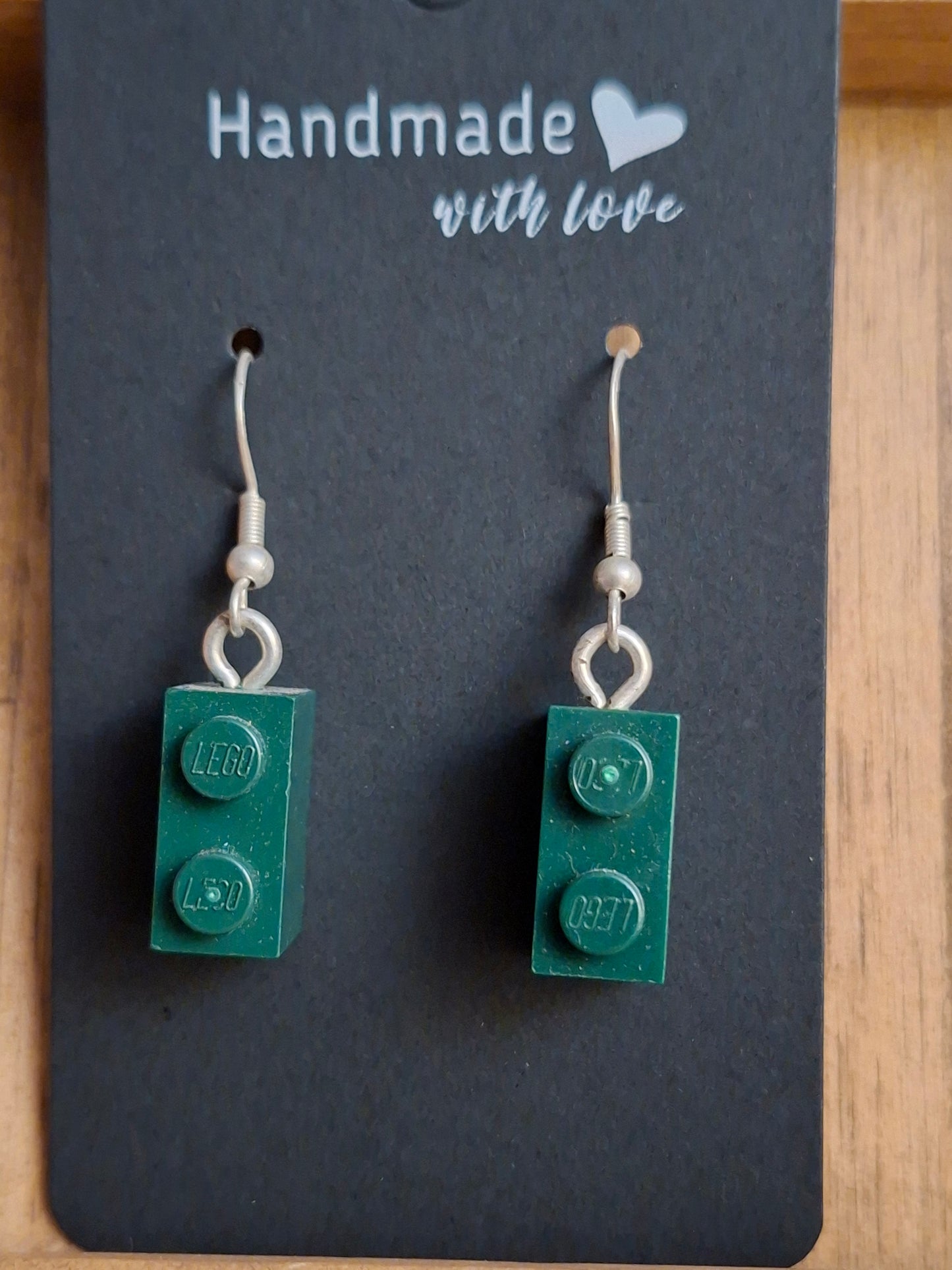 Upcycled lego block earrings