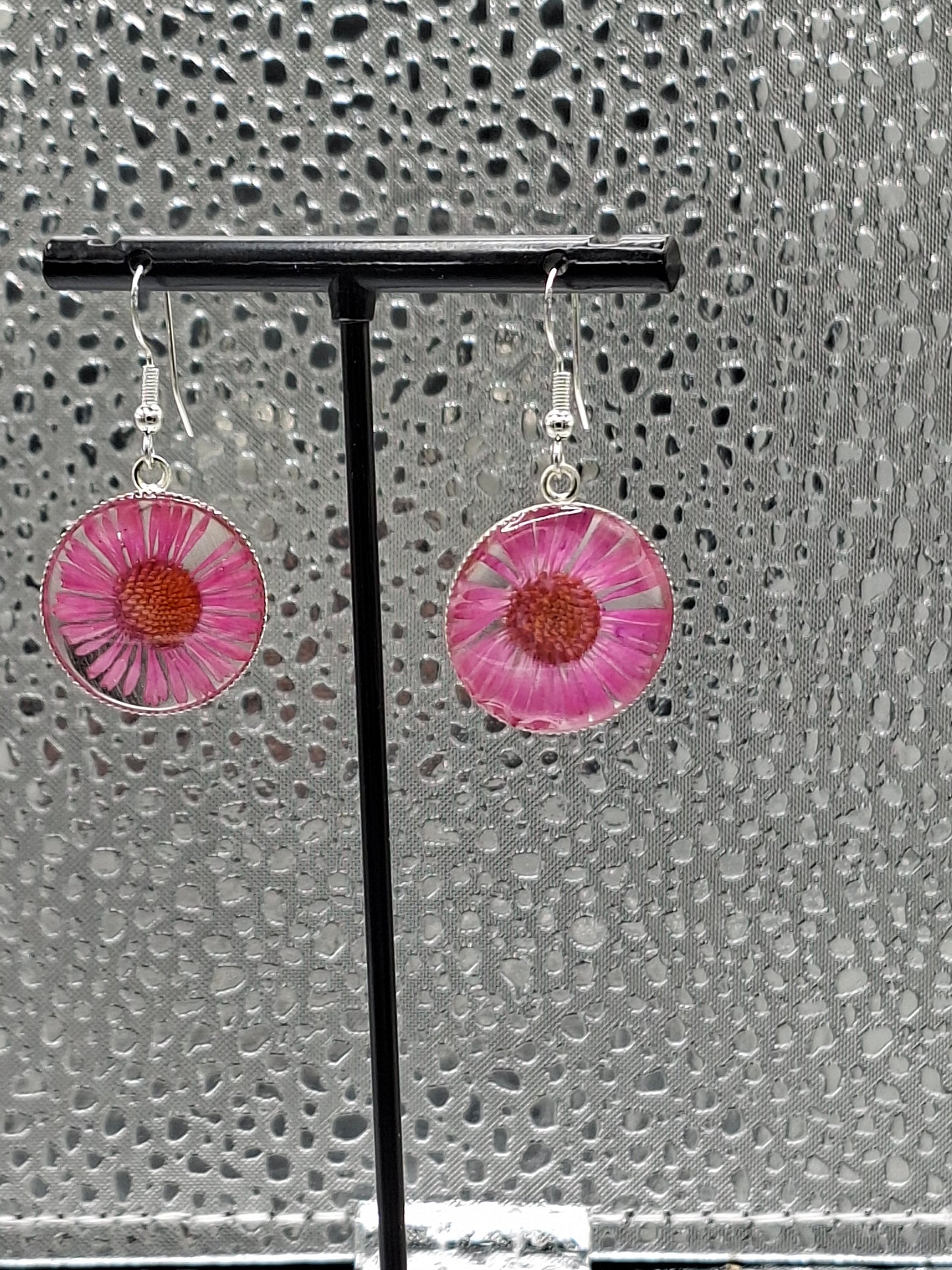 Pink Flower Earrings