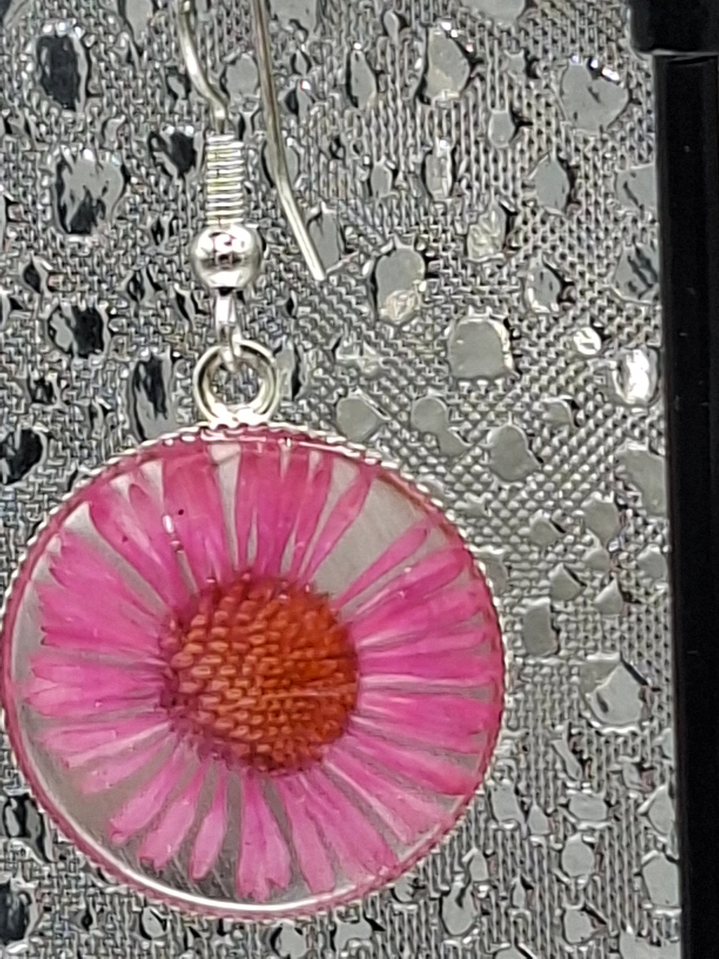 Pink Flower Earrings
