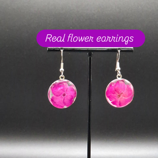 Real flower earrings