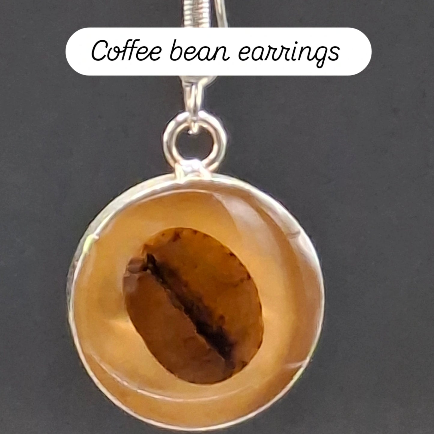 Real coffee bean earrings
