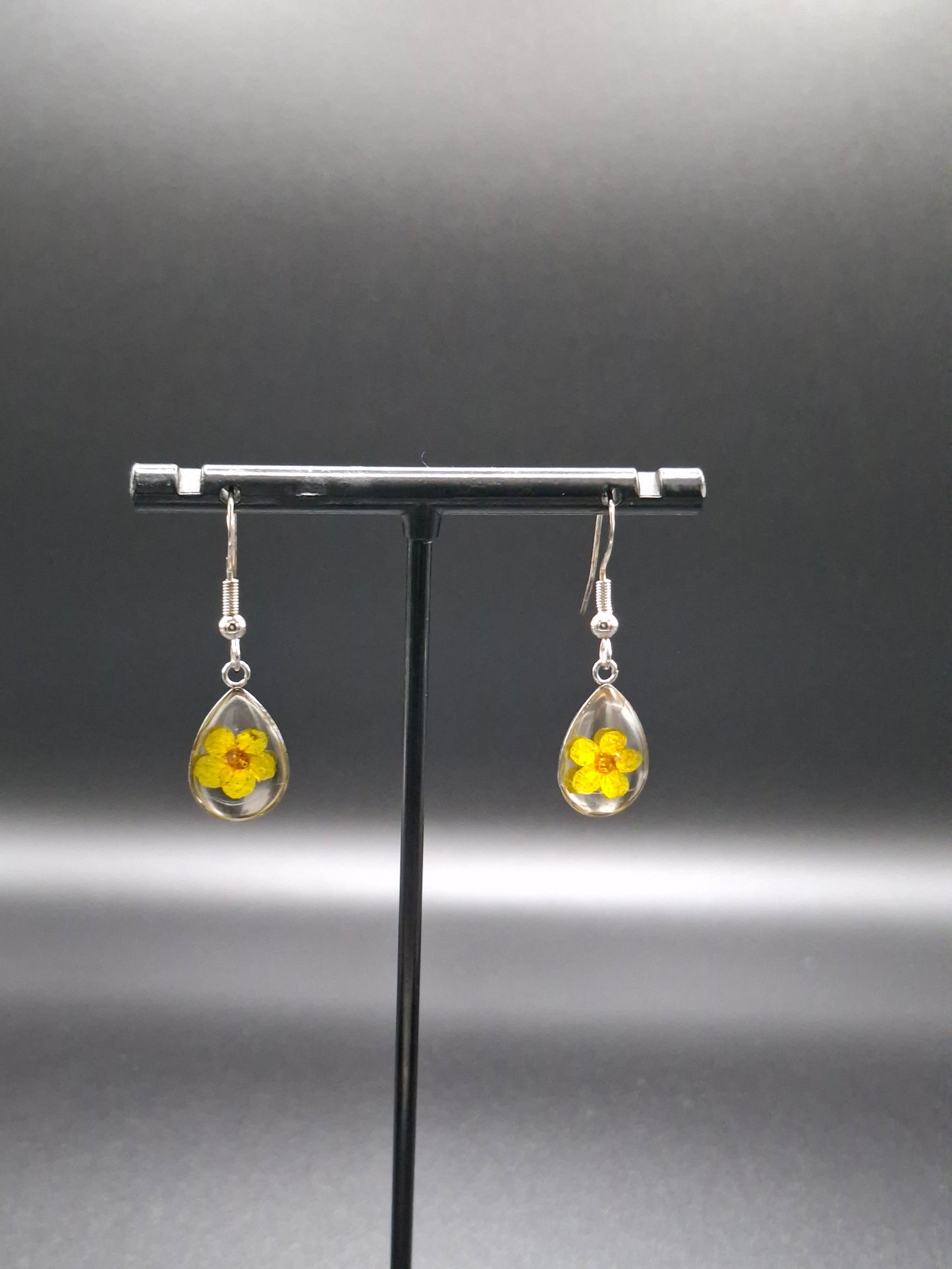 Yellow small flower earrings