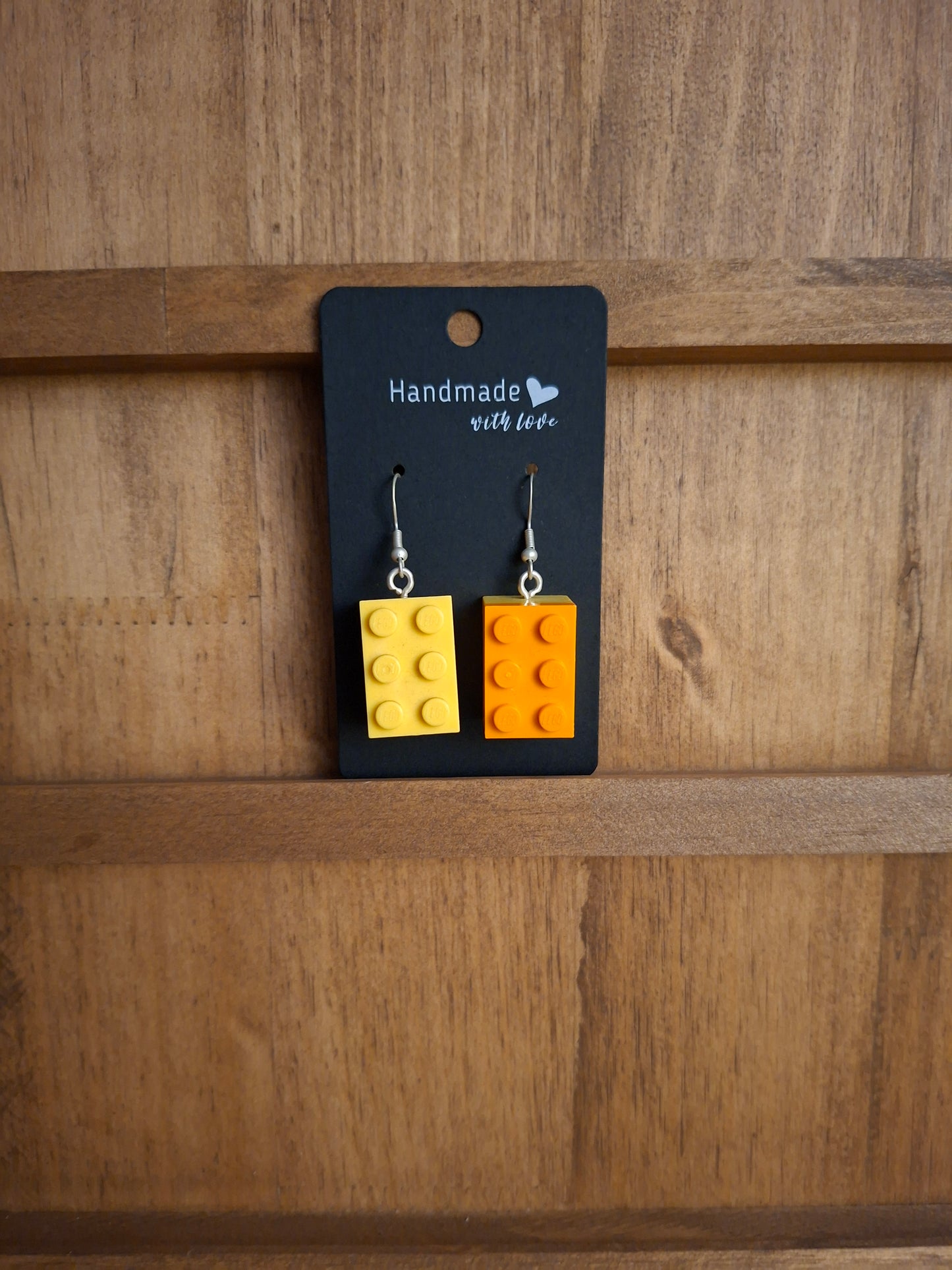 Upcycled lego block earrings